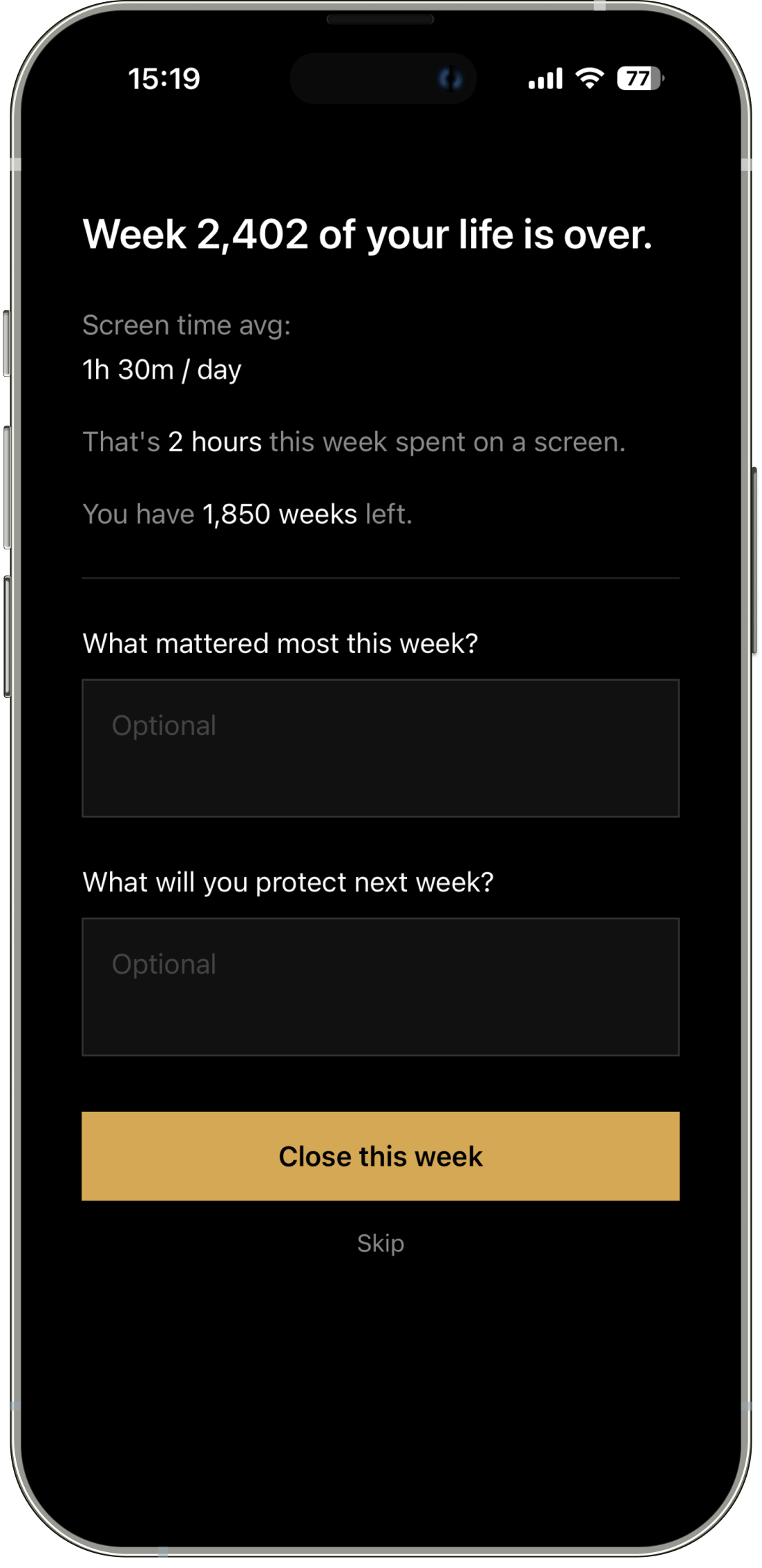 Weekly Review — reflect on what mattered